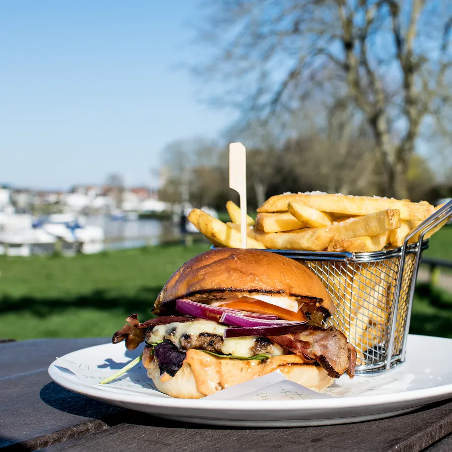 Lunch dishes at Tuckton Tea Gardens